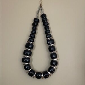 Chico's  vintage Black and Silver Chunky Necklace